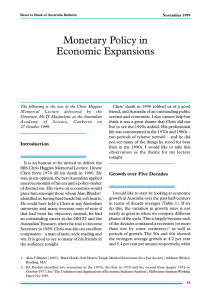 Monetary Policy in Economic Expansions