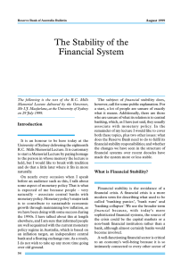 The Stability of the Financial System