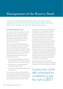 Management of the Reserve Bank