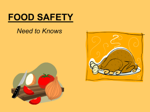 FOOD SAFETY Need to Knows