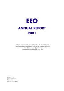 EEO ANNUAL REPORT 2001