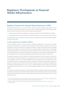 regulatory Developments in Financial Market Infrastructures