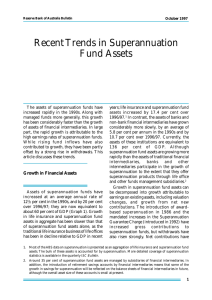 Recent Trends in Superannuation Fund Assets