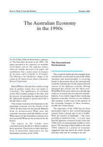The Australian Economy in the 1990s The International