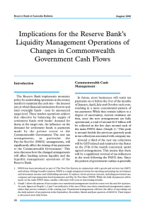 Implications for the Reserve Bank’s Liquidity Management Operations of Changes in Commonwealth