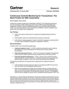 Research Continuous Controls Monitoring for Transactions: The Next Frontier for GRC Automation