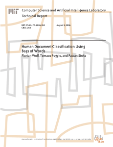 Human Document Classification Using Bags of Words Technical Report