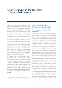 Developments in the Financial System Architecture 4. International Regulatory
