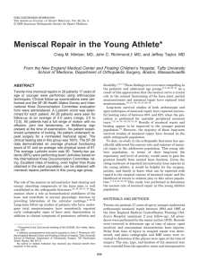 Meniscal Repair in the Young Athlete*