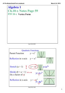 Algebra 1 Ch.10­x Notes Page 59 P59 10­x  
