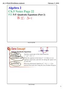 Algebra 2 Ch.5 Notes Page 22 P22  5­5 