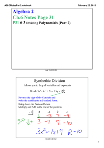 Algebra 2 Ch.6 Notes Page 31 P31  6­3