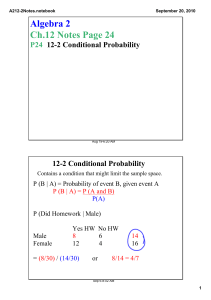 Algebra 2 Ch.12 Notes Page 24 12­2 Conditional Probability P24