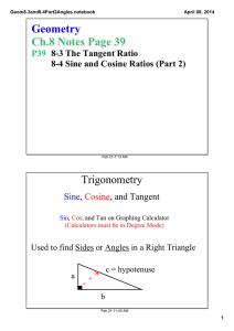 Geometry Ch.8 Notes Page 39 Trigonometry Sine