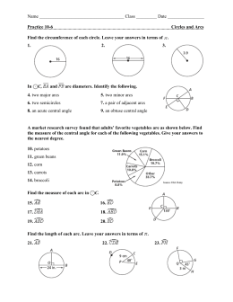 Circles Item Bank from Geo Test Bank π