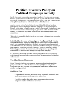 Pacific University Policy on Political Campaign Activity