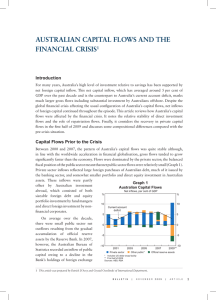 AustrAliAn CApitAl Flows And the FinAnCiAl Crisis Introduction