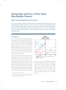 Destinations and Uses of East Asian Merchandise Exports