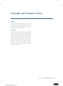 copyright and disclaimer Notices HILda