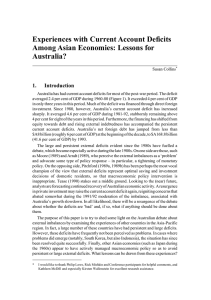 Experiences with Current Account Deficits Among Asian Economies: Lessons for Australia? 1.