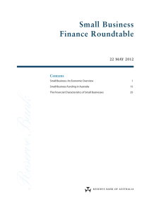 Small Business Finance Roundtable 22 may 2012 Contents