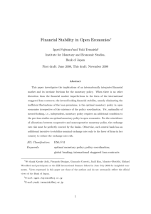 Financial Stability in Open Economies