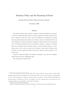 Monetary Policy and the Financing of Firms Fiorella De Fiore