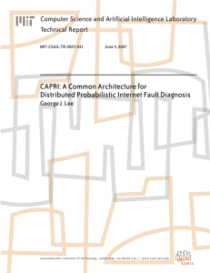CAPRI: A Common Architecture for Distributed Probabilistic Internet Fault Diagnosis Technical Report