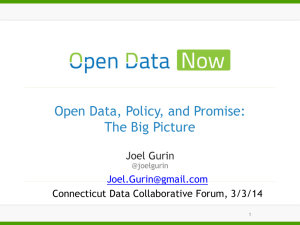 Open Data, Policy, and Promise: The Big Picture