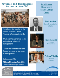Ziad Achkar Refugees and Immigration: Burden or Benefit? Social Science