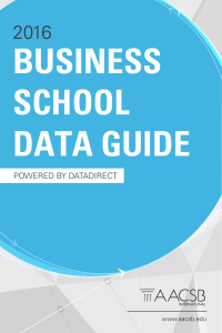 BUSINESS SCHOOL DATA GUIDE 2016