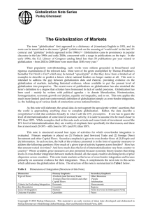 The Globalization of Markets Globalization Note Series  Pankaj Ghemawat