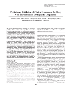 Preliminary Validation of Clinical Assessment for Deep