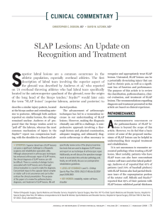 S [ ] SLAP Lesions: An Update on