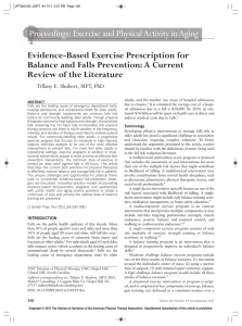 Proceedings: Exercise and Physical Activity in Aging