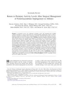 Return to Preinjury Activity Levels After Surgical Management
