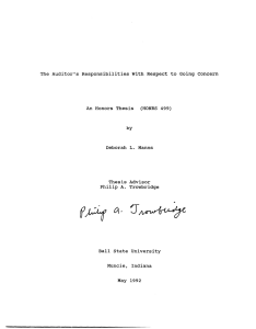 The  Auditor's  Responsibilities  With  Respect ... An  Honors  Thesis (HONRS  499) by