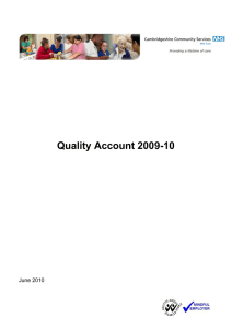 Quality Account 2009-10 June 2010