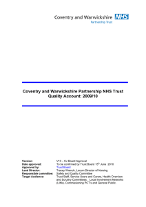 Coventry and Warwickshire Partnership NHS Trust Quality Account: 2009/10