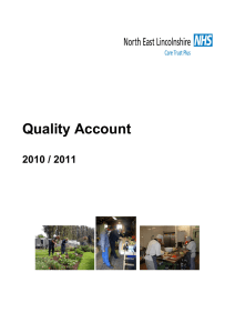 Quality Account 2010 / 2011