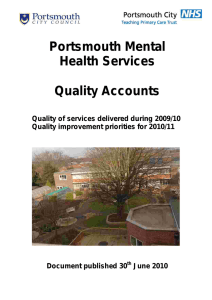 Portsmouth Mental Health Services Quality Accounts