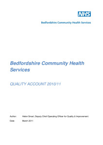Bedfordshire Community Health Services QUALITY ACCOUNT 2010/11