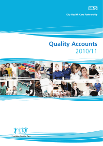 Quality Accounts 2010/11 City Health Care Partnership