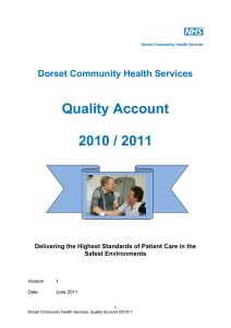 Quality Account  2010 / 2011 Dorset Community Health Services