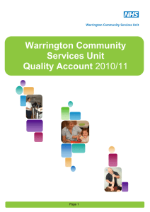 Warrington Community Services Unit Quality Account
