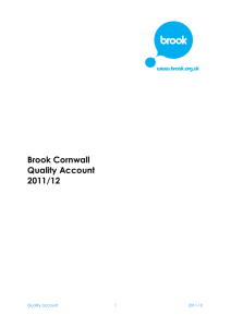 Brook Cornwall Quality Account 2011/12