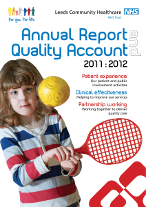 Quality Account Annual Report and 2011 : 2012