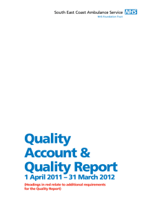 Quality Account &amp; Quality Report