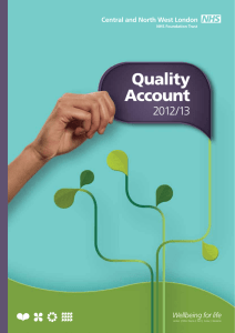 Quality Account 2012/13 Central and North West London