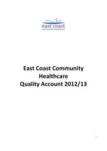 East Coast Community Healthcare Quality Account 2012/13